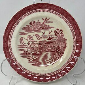 Spode Copeland Luncheon‎ Plate Mandarin Red White Chelsea No Trim 9 Inch Vtg A
